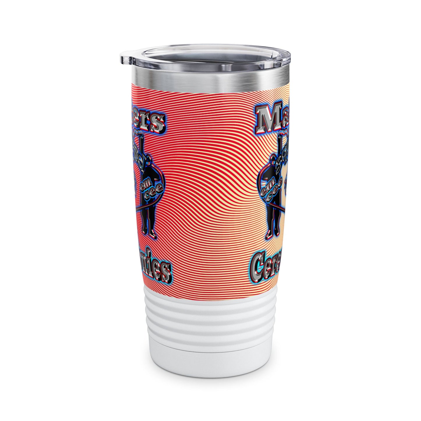 em cee squared - Ringneck Tumbler, 20oz (yellow-orange wave)