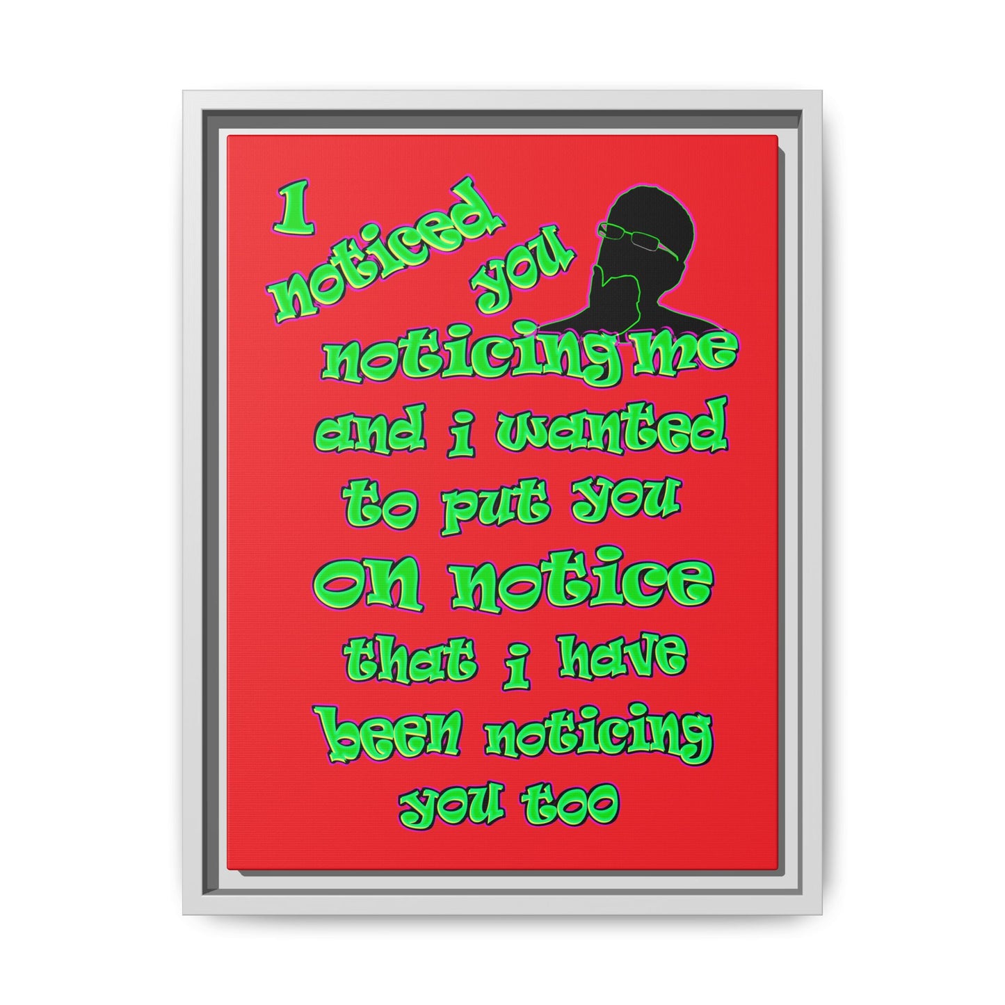 noticed you noticing - framed canvas art (red)