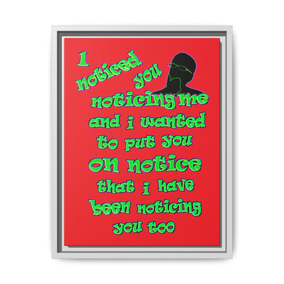 noticed you noticing - framed canvas art (red)