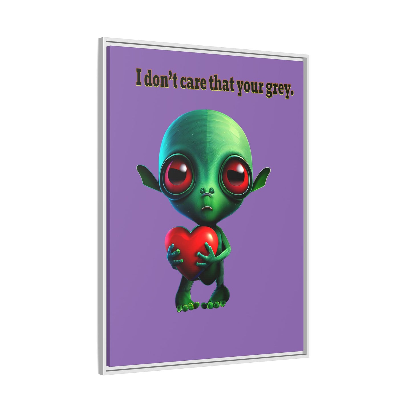 I don't care that your grey - framed canvas art (light purple)