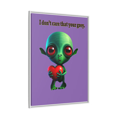 I don't care that your grey - framed canvas art (light purple)