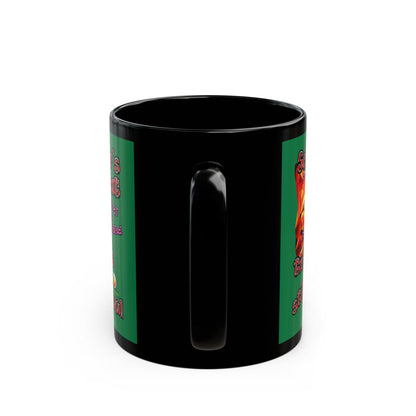 schrodinger's cat - Black Mug (dark green)