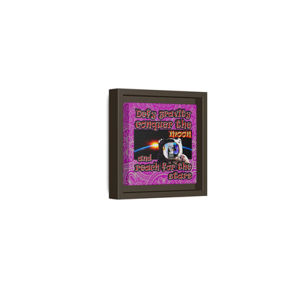 defy conquer reach - framed canvas art (pink swirl)