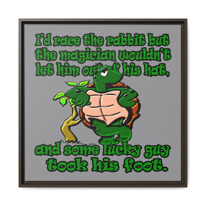 turtle race - framed canvas art (grey)
