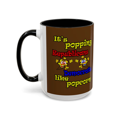 popping like popcorn - Accent Mug (brown)
