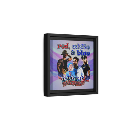 rw&b lives matter - framed canvas art (light blue-pink wave)