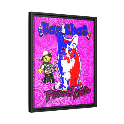 tag that - framed canvas art (pink swirl)