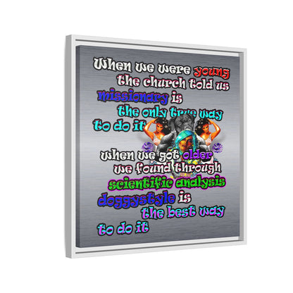 doggystyle - framed canvas art (brushed nickel)