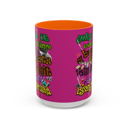 the bum's shit - Accent Mug (pink)
