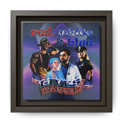 rw&b lives matter - framed canvas art (grey-pink wave)