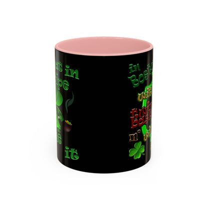 celtics logo - Accent Mug (black)