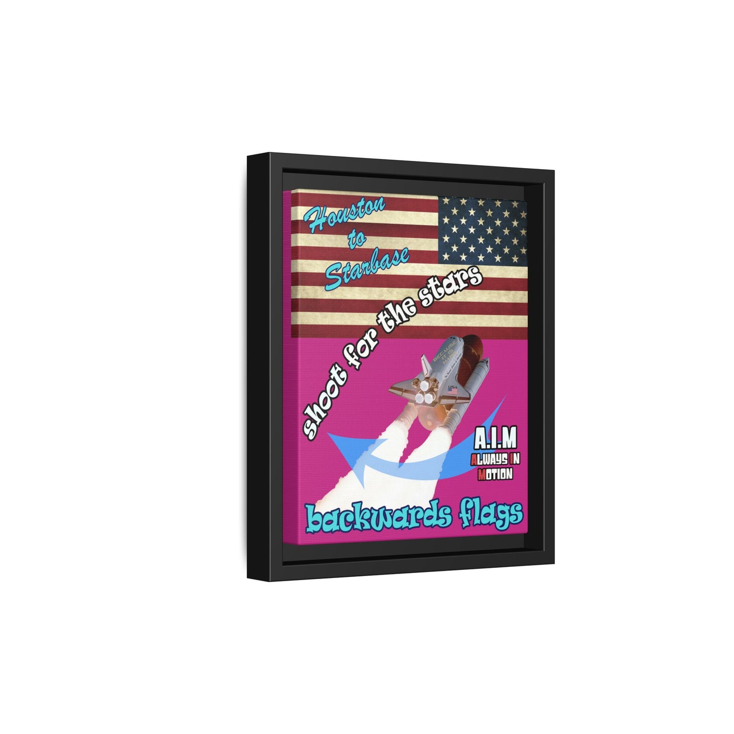 shoot for the stars - framed canvas art (pink)
