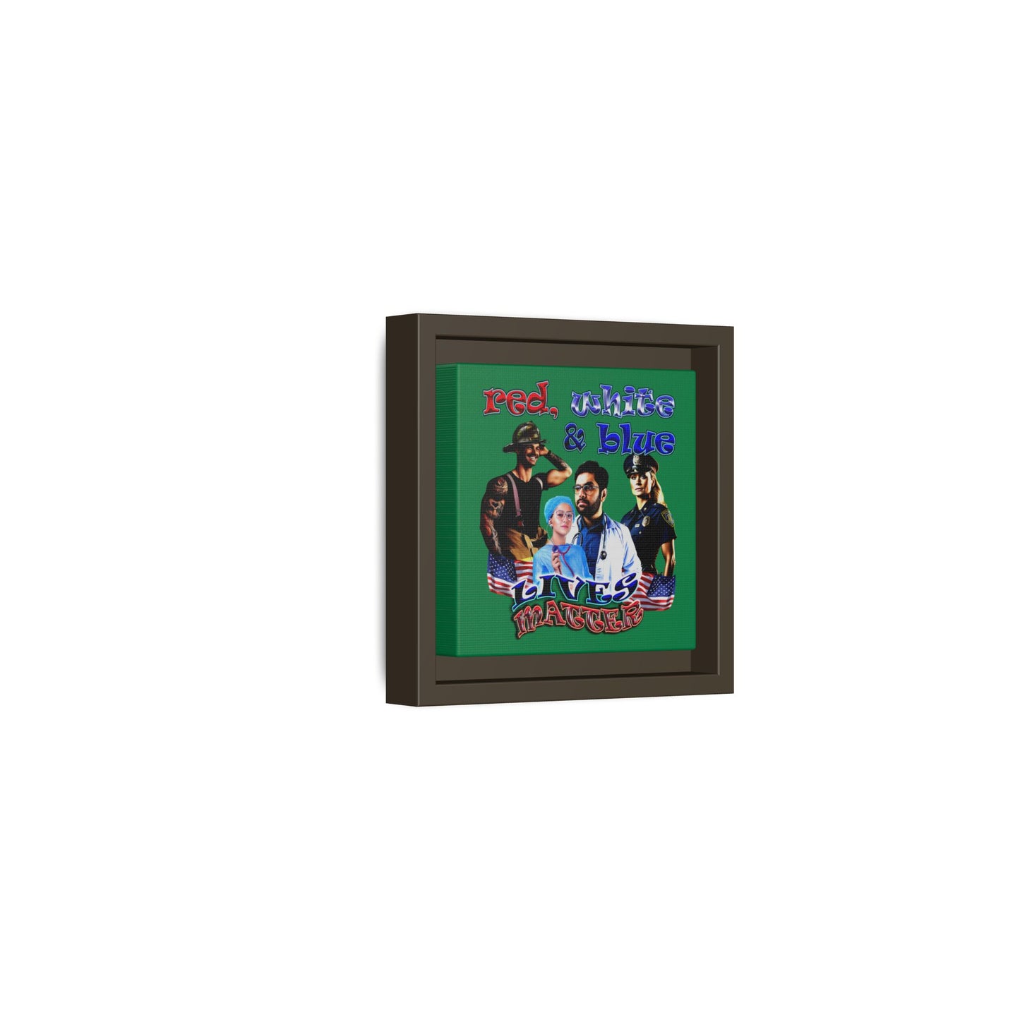 rw&b lives matter - framed canvas art (dark green)