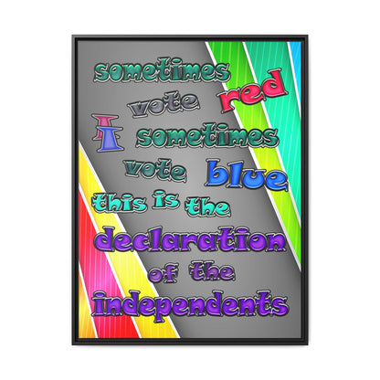 declaration of the independents - framed canvas art (rainbow split)