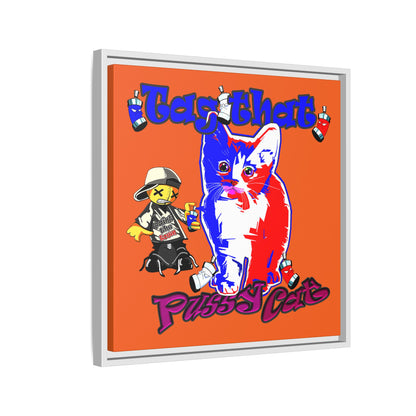 tag that - framed canvas art (orange)