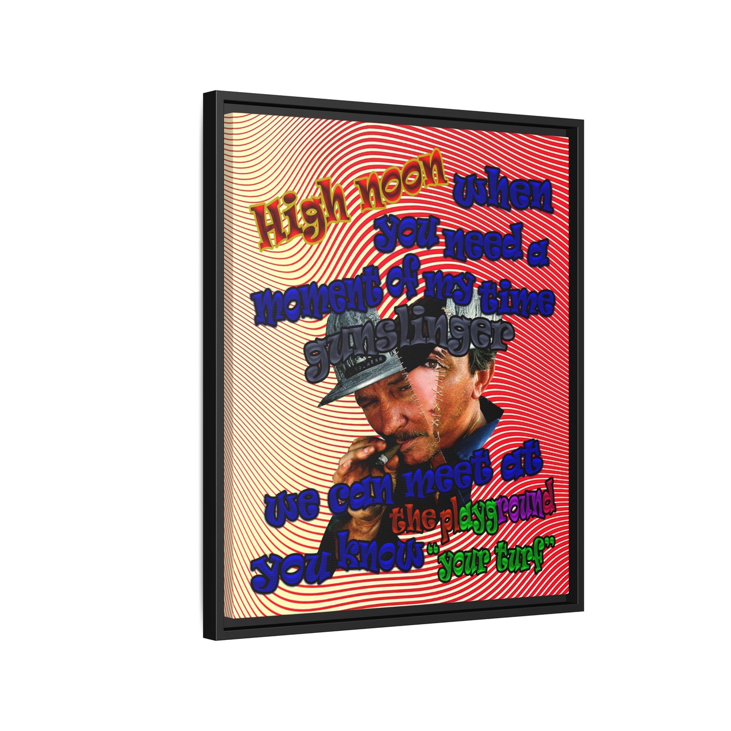 high noon - framed canvas art (yellow-orange wave)