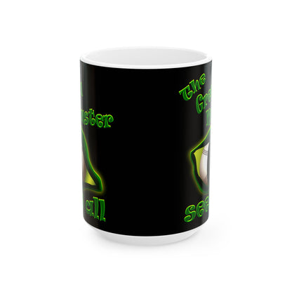 green monster - White Mug (black)