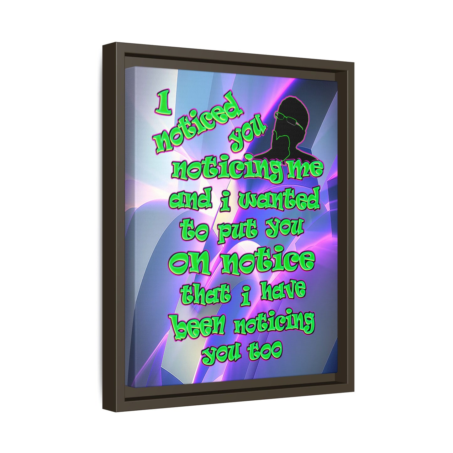 noticed you noticing - framed canvas art (grey-pink wave)