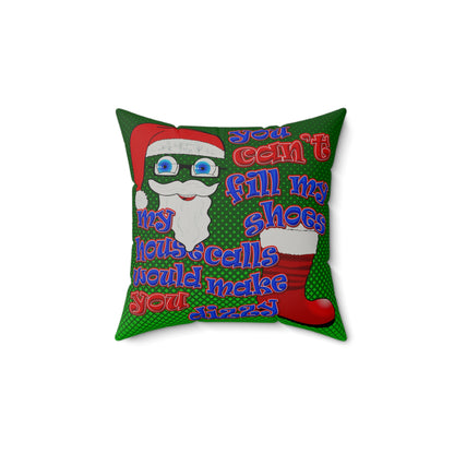 santa's shoes - Faux Suede Square Pillow - (logo green)