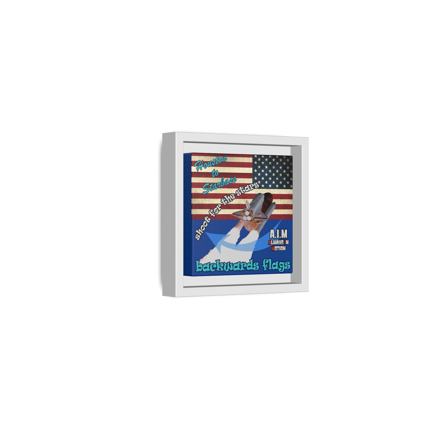 shoot for the stars - framed canvas art (dark blue)