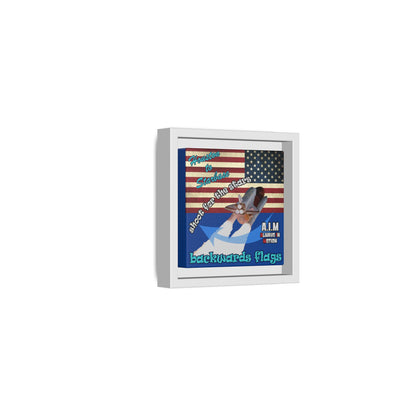 shoot for the stars - framed canvas art (dark blue)