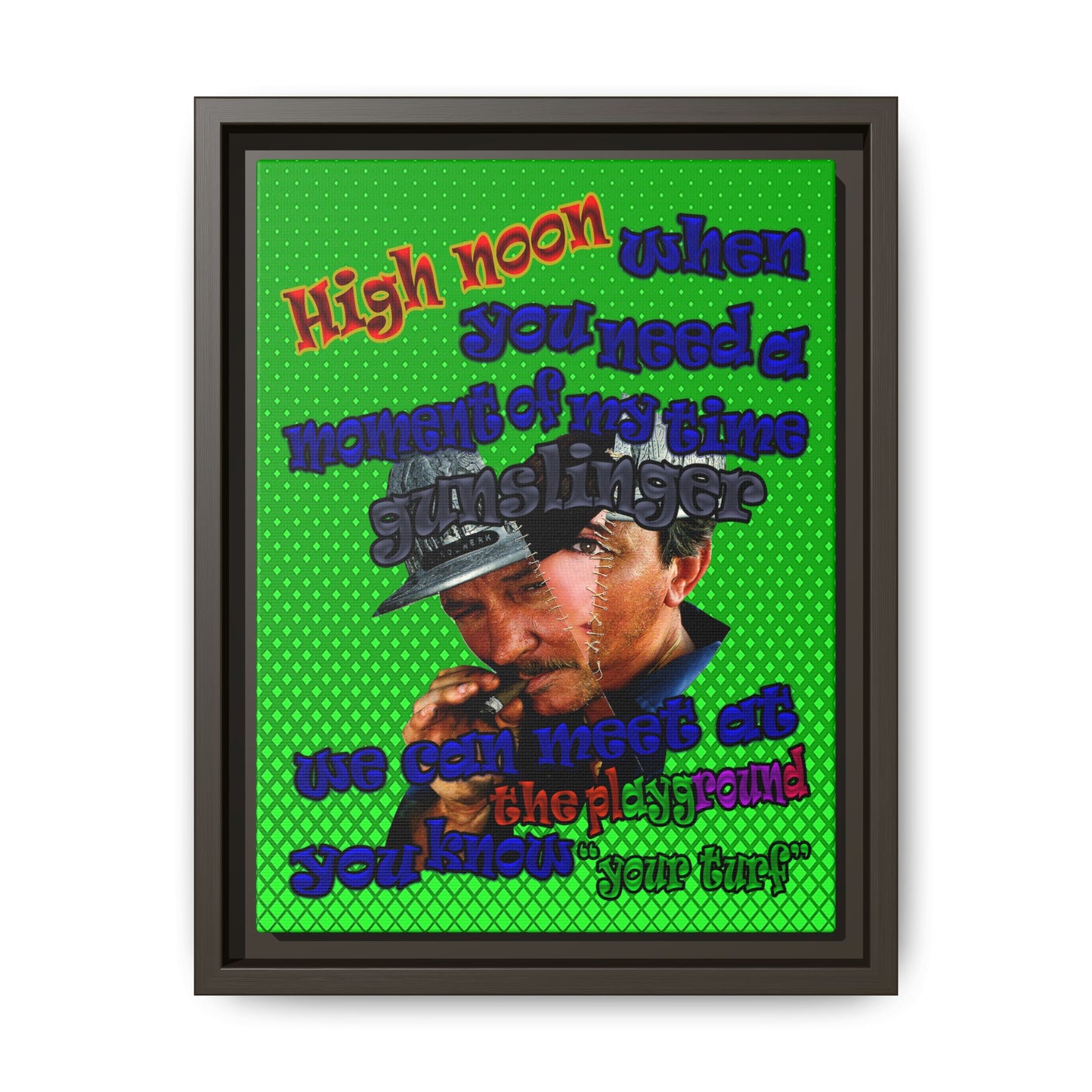 high noon - framed canvas art (logo green)