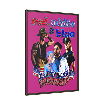 rw&b lives matter - framed canvas art (pink)