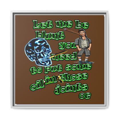 og - framed canvas art (brown)