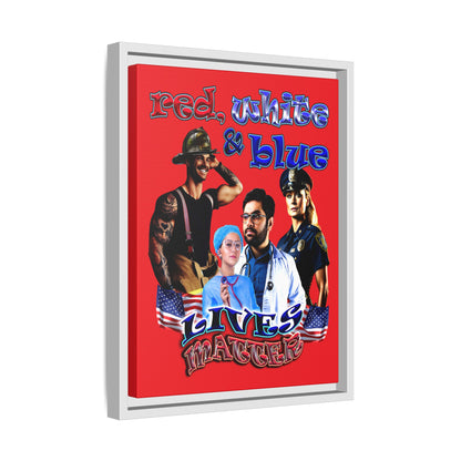 rw&b lives matter - framed canvas art (red)