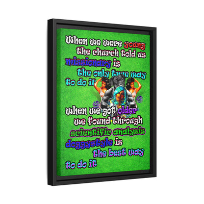 doggystyle - framed canvas art (green turf)