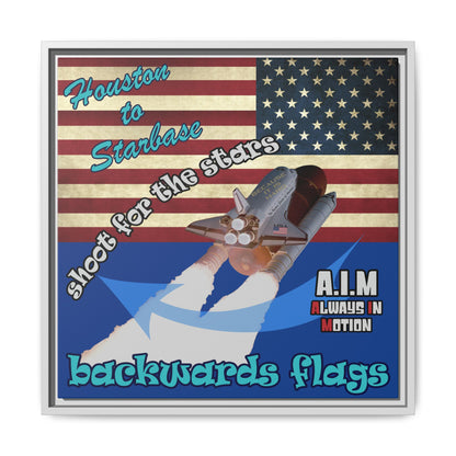 shoot for the stars - framed canvas art (dark blue)
