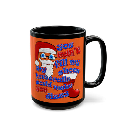 santa's shoes - Black Mug (orange)