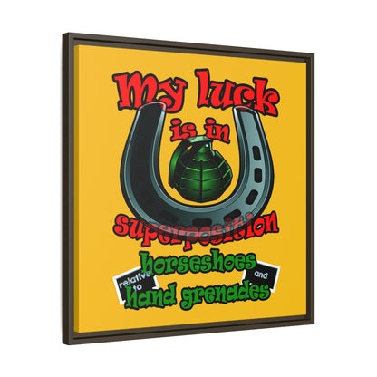 my luck - framed canvas art (yellow)