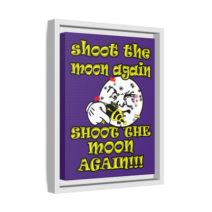 shoot the moon again - framed canvas art (purple)