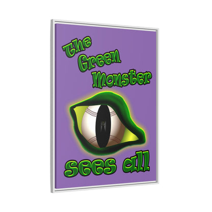 green monster - framed canvas art (light purple)