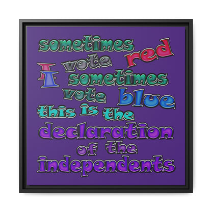 declaration of the independents - framed canvas art (purple)