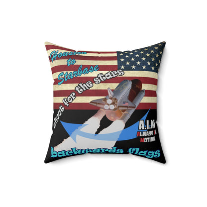 shoot for the stars - Spun Polyester Square Pillow - (black)