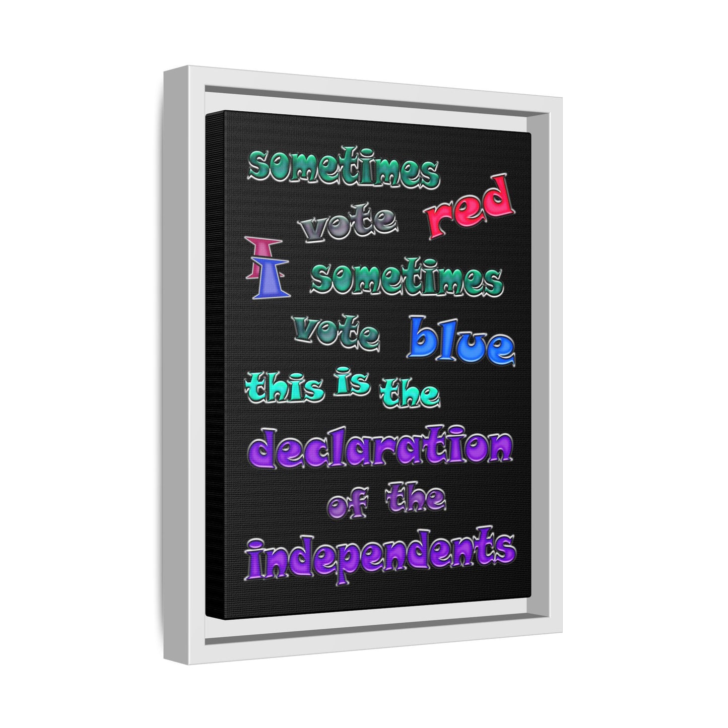 declaration of the independents - framed canvas art (black)