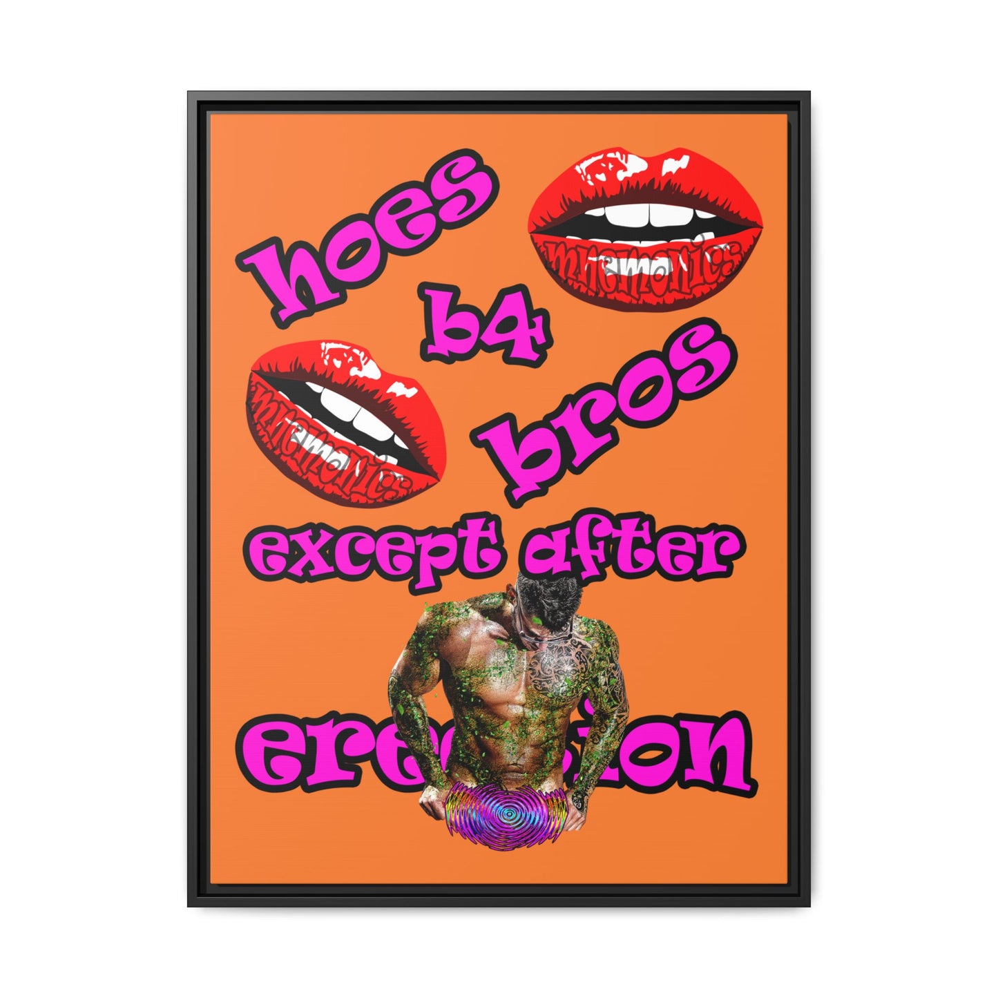 hoes b4 bros - framed canvas art (crusta)