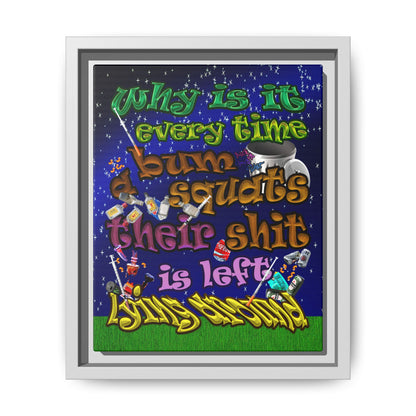 the bum's shit - framed canvas art ('snoops' background)