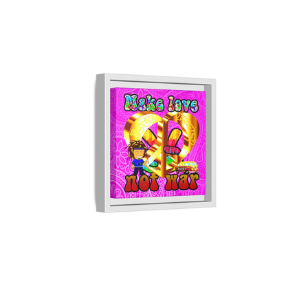 love peace - framed canvas art (pink swirl)