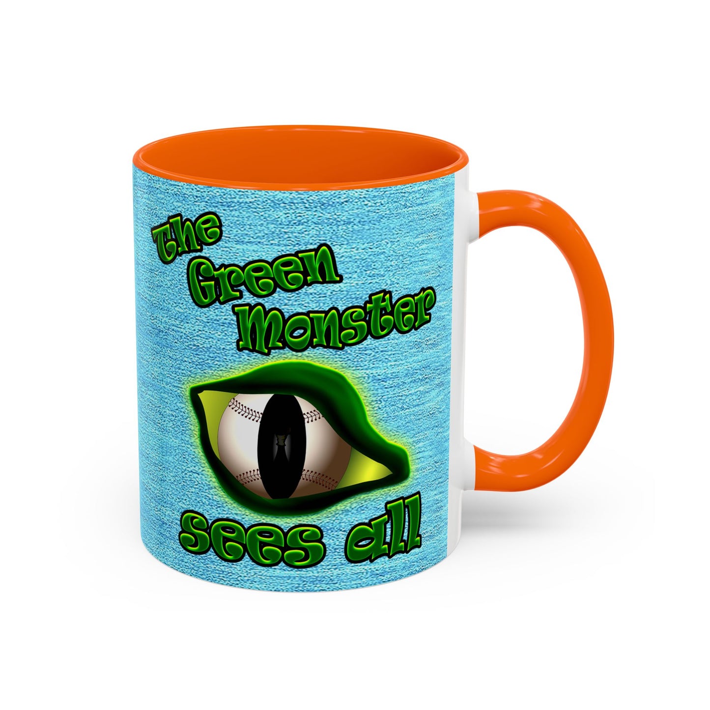 green monster - Accent Mug (faded blue)