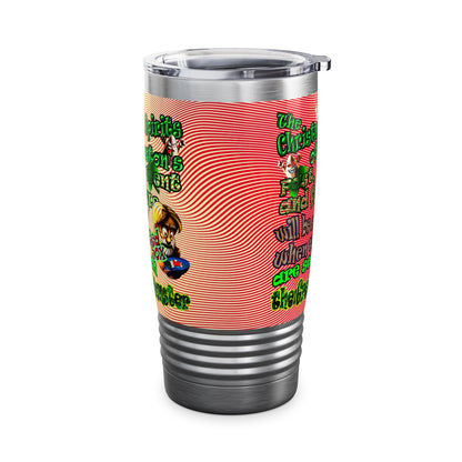 christmas spirits of boston - Ringneck Tumbler, 20oz (yellow-orange wave)