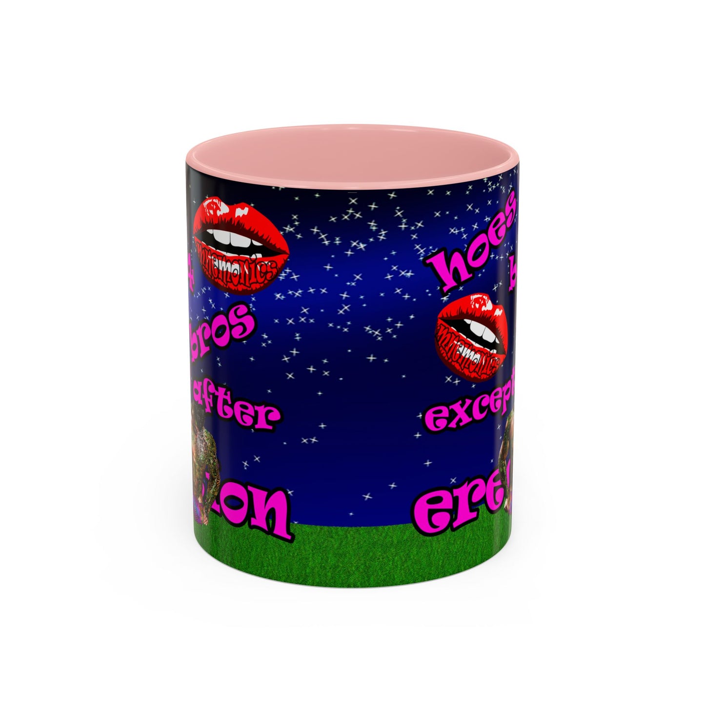 hoes b4 bros - Accent Mug ('snoops' background)