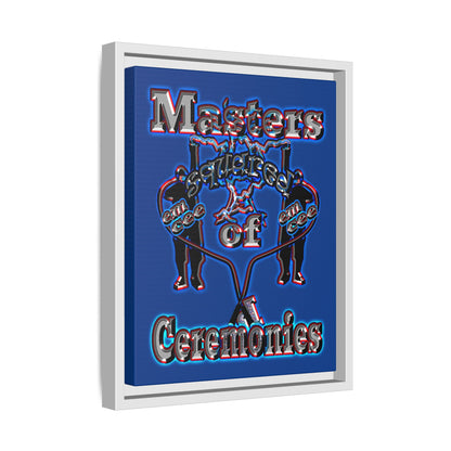 em cee squared - framed canvas art (dark blue)