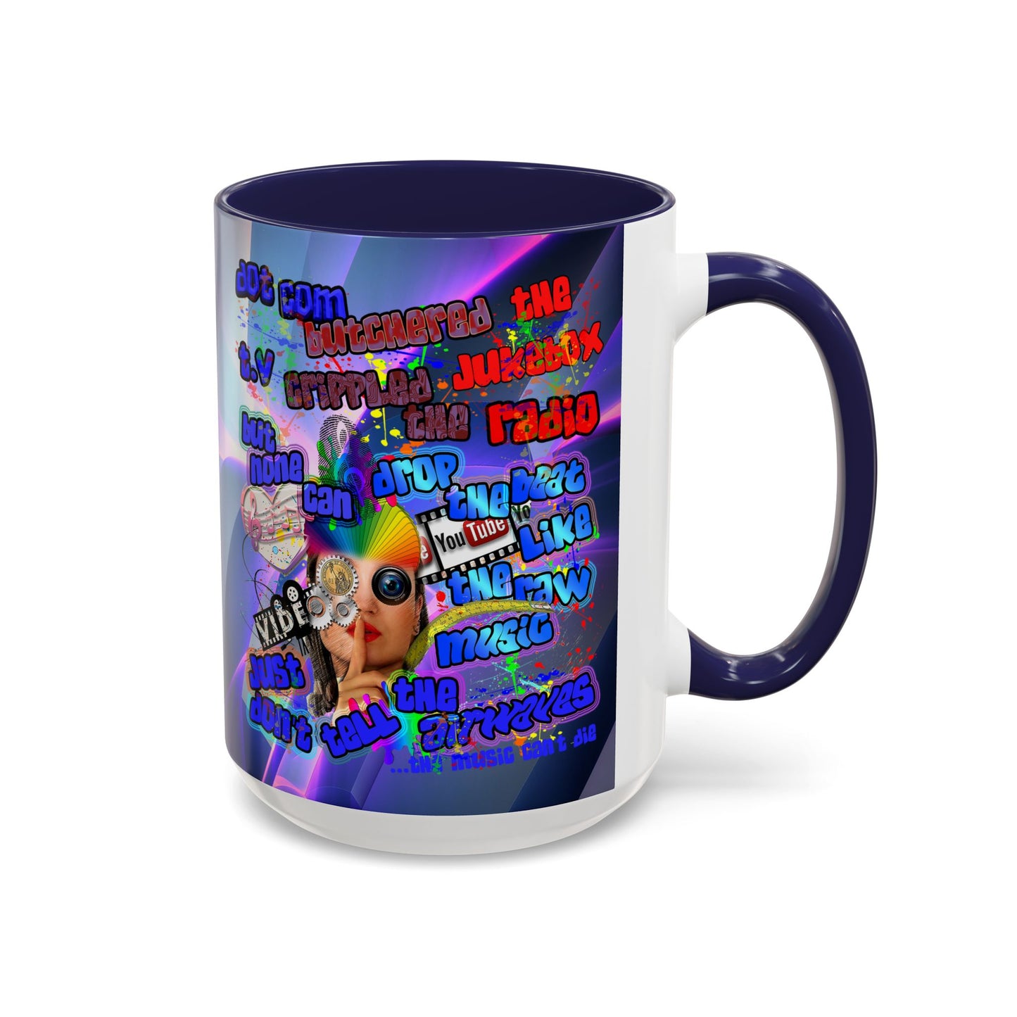 drop the beat - Accent Mug (grey-pink wave)