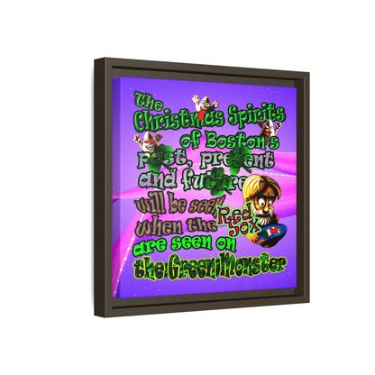 christmas spirits of boston - framed canvas art (purple-pink wave)
