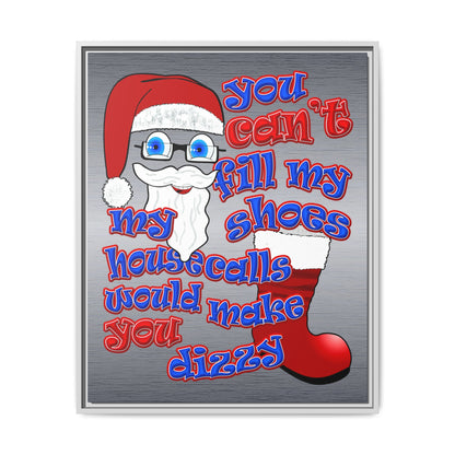santa's shoes - framed canvas art (brushed nickel)