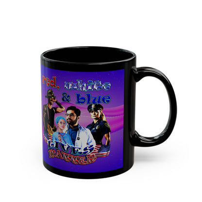 rw&b lives matter - Black Mug (purple-pink wave)