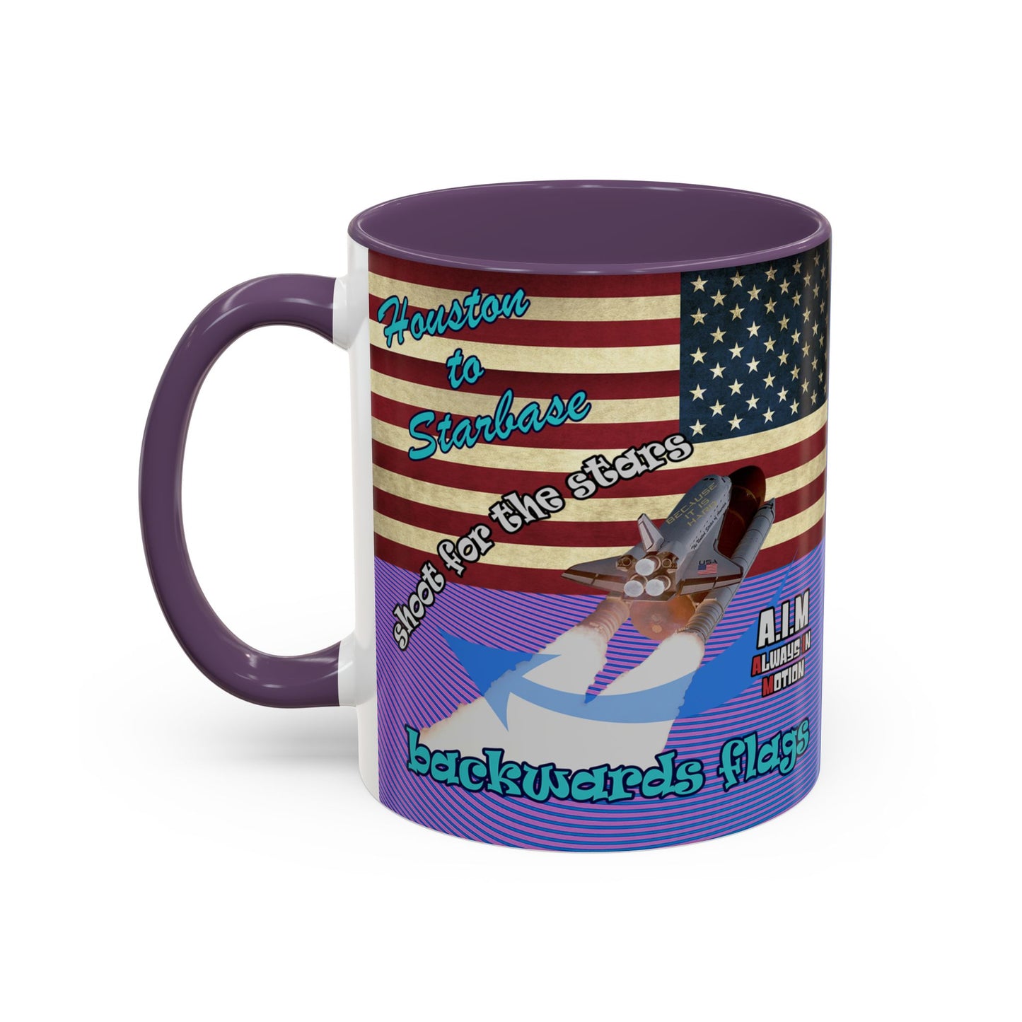 shoot for the stars - Accent Mug (light blue-purple wave)